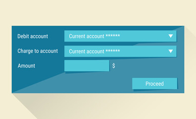 Fototapeta premium Payments between own accounts. Web form.