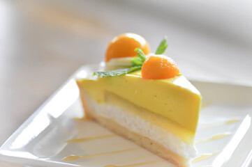 fruit tart or fruit cake (mango cake)