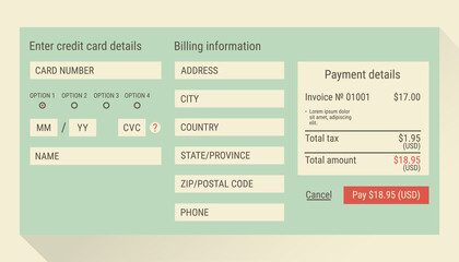 Online payment form / online digital invoice