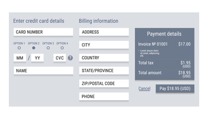 Online payment form / online digital invoice