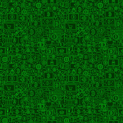 Green Line Bitcoin Seamless Pattern