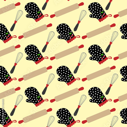 Kitchen Stuff And Potholder Pattern Stock Image And Royalty Free