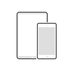 Color box icon, mobile device illustration, icon