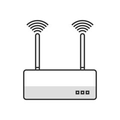 Color box icon, router illustration, icon