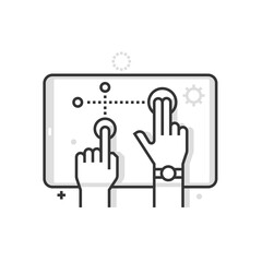 Color box icon, multitouch illustration, icon