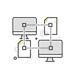 Color box icon, network illustration, icon