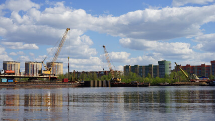 Naklejka premium Bridge construction