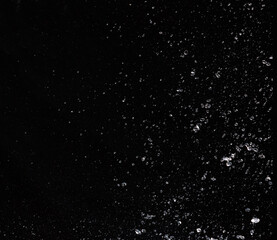 Water splash on black background