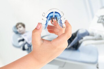 Orthodontic treatment closeup in a doctor's office