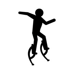 pictogram man jumping with a skyrunner, vector illustration