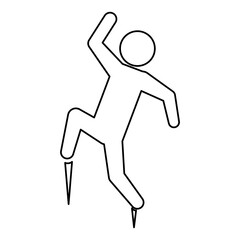 line pictogram man jumping up concept, vector illustration