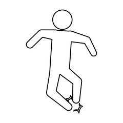 line pictogram man jumping up concept, vector illustration
