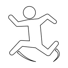line pictogram man jumping up concept, vector illustration