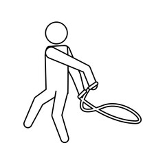 pictogram man jumping rope workout, vector illustration