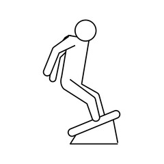 line pictogram man jumping up concept, vector illustration