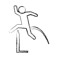 pictogram man practice athletics sport, vector illustration