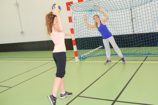Women playing handball