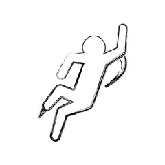 line pictogram man jumping up concept, vector illustration
