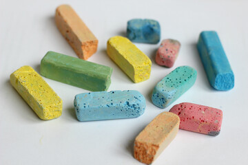 crayons on the table