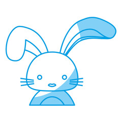 cute easter bunny icon over white background. vector illustration