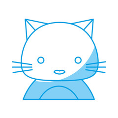 cute cat icon over white background. vector illustration