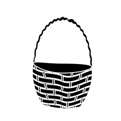 easter basket icon over white background. vector illustration