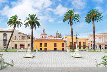 Fototapeta na wymiar square of Ayntamento in La Orotava, Tenerife village, Canarias Spain
