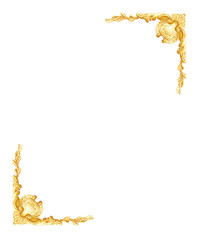 Pattern of flower carved frame on white background