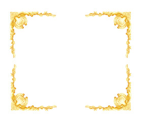 Pattern of flower carved frame on white background