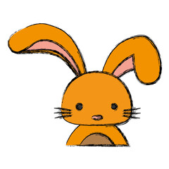 cute easter bunny icon over white background. colorful design. vector illustration