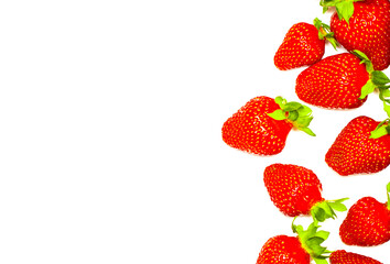 A set of fresh strawberry isolated on white background