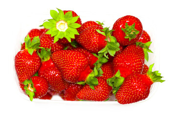 A set of fresh strawberry isolated on white background