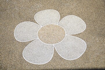 Fototapeta na wymiar Stone wash flower floor texture surface