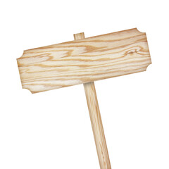 Wooden sign isolated on white background