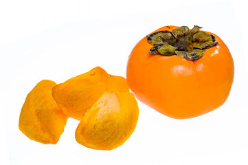 Persimmon isolate in white background