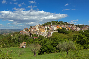Fototapeta na wymiar Torre Le Nocelle (Avellino, Italy) - Panoramic view of the old town