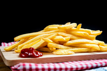 Golden French fries potatoes ready to be eaten
