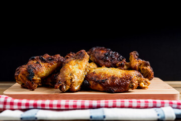 fried chicken wings on table