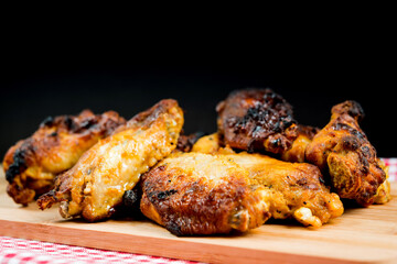 fried chicken wings on table