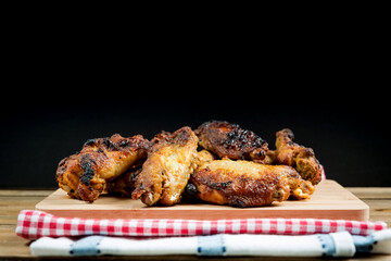 fried chicken wings on table
