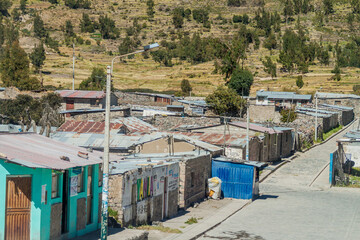 YANQUE, PERU - MAY 29, 2015: Small houses in Yanque Village near Colca Canyon