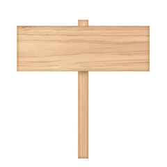 Wooden sign isolated on white background
