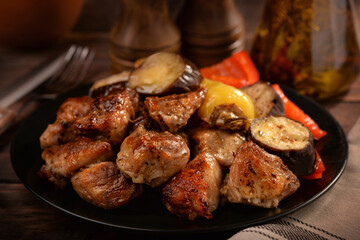 Grilled meat and veggies