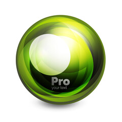 Glass sphere, futuristic abstract element