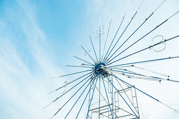 outdoor big blue clock decorate in somewhere that not only for time telling.