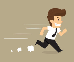 businessman running forward with confidence
