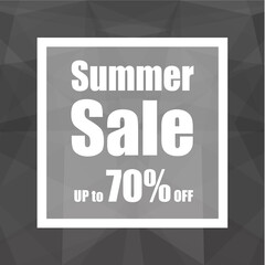 Summer Sale Up to 70% off with polygon abstract background style. design for a shop and sale banners.