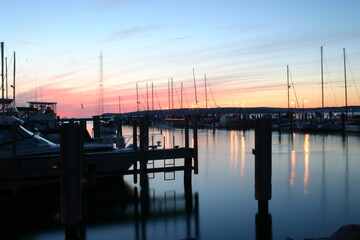 Fototapeta na wymiar Harbor sunset