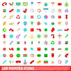 Fototapeta premium 100 pointer icons set, cartoon style