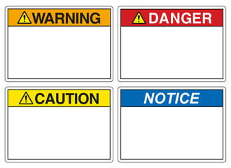 Naklejka premium Safety signs for prevention of accidents